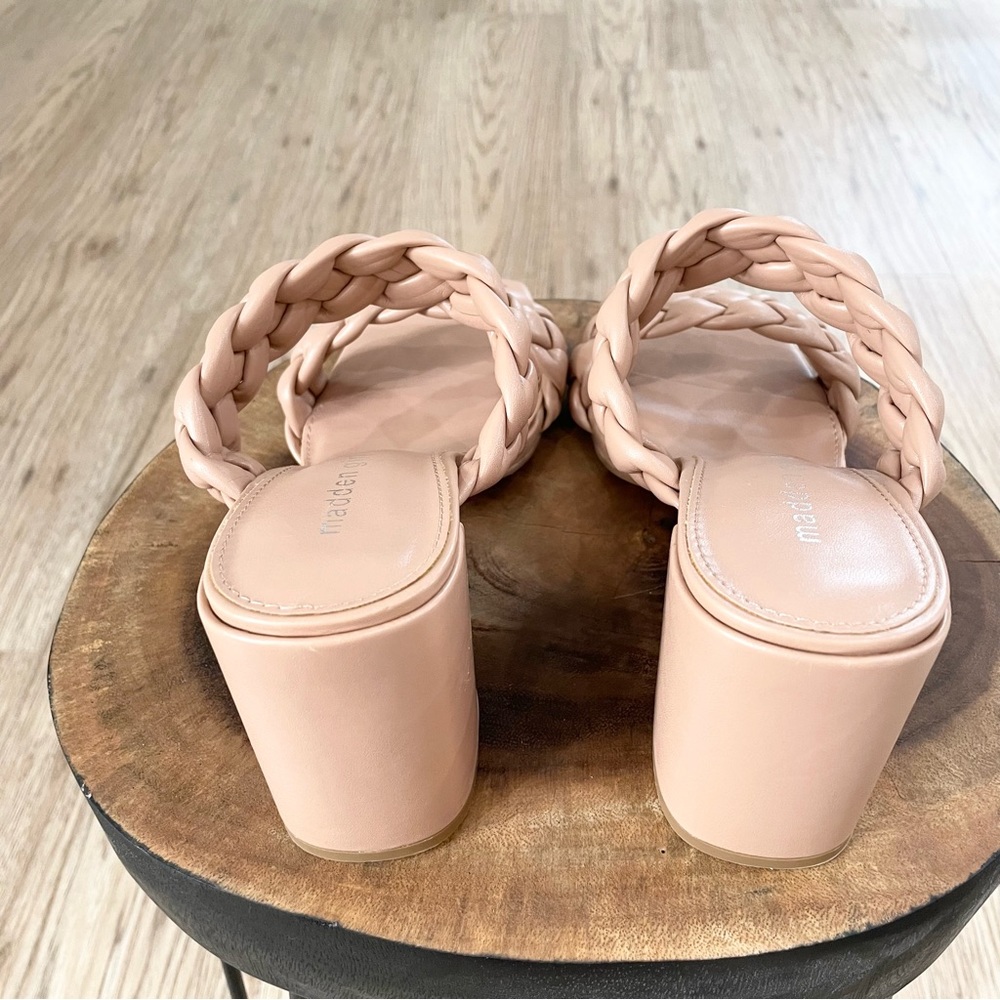 6.5 8 8.5 10 NWT blush tan cream, chunk heal, open toe, faux leather sandals - Picture 7 of 13